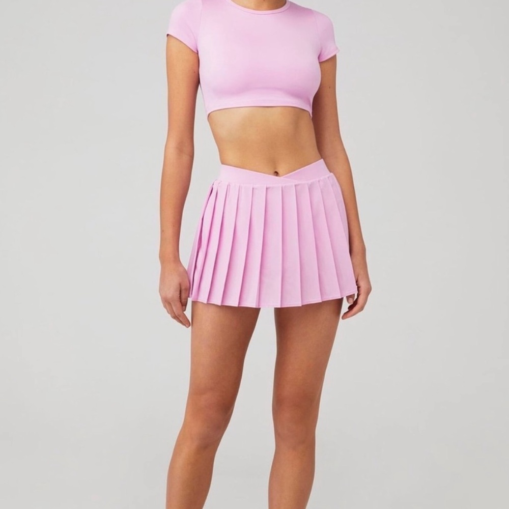 Frankies Bikinis Active NWT Windy Tennis Skirt In Pink Sz Small Pleated Skort
